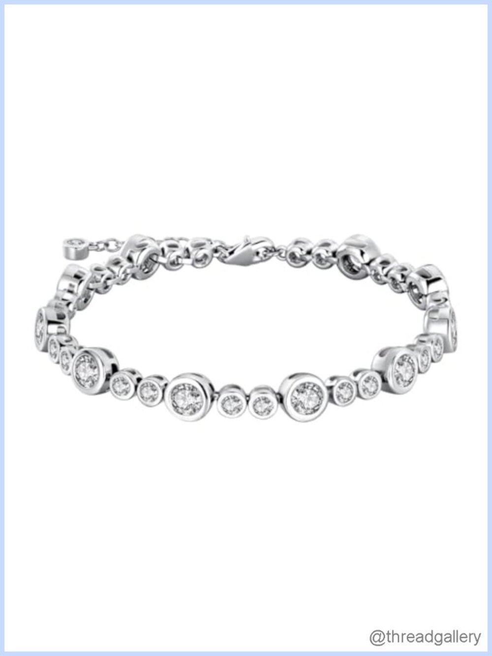Sterling Silver Tennis Bracelet for Women Adjustable Dainty 5A Cubic Zirconia